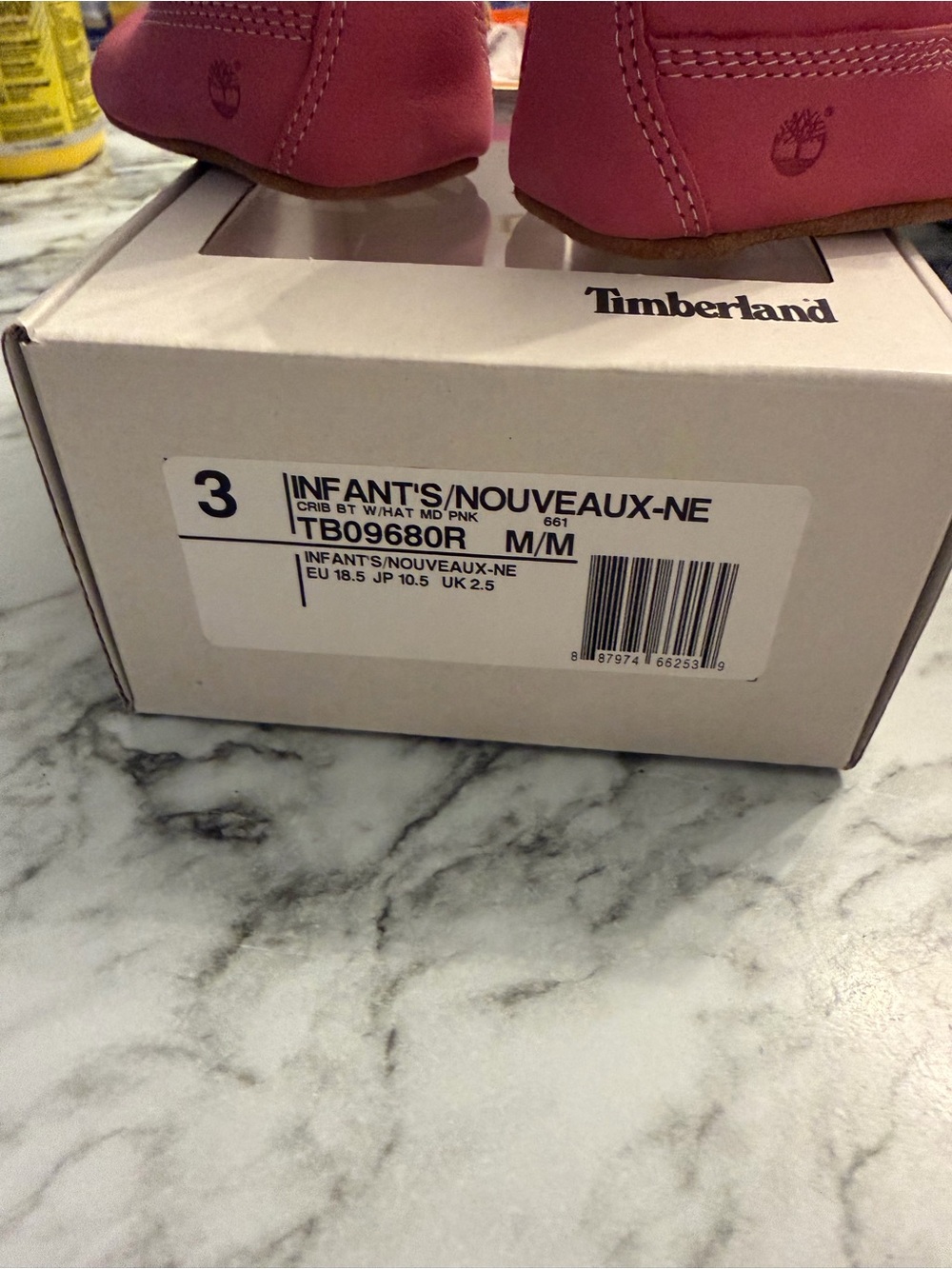 Timberland Pink Lace-Up Baby Crib Shoes - Picture 5 of 8